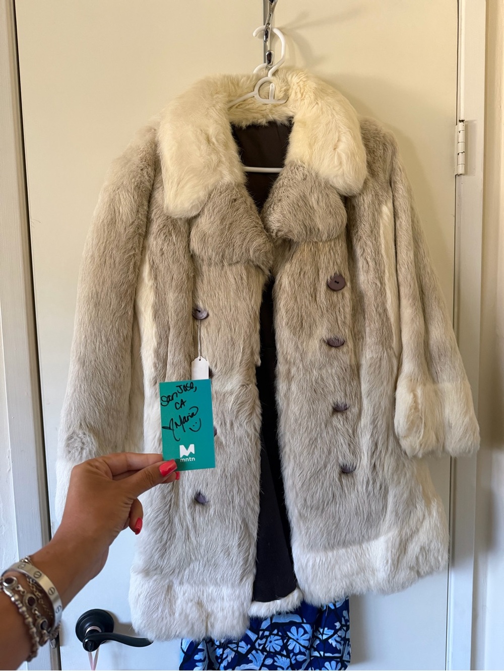 Vintage rabbit fur coat